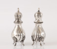 Ströare ett par, silver, rokokostil, C.G.Hallberg, 1964