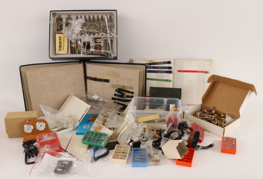 Parti reservdelar till klockor, armband, m.m.