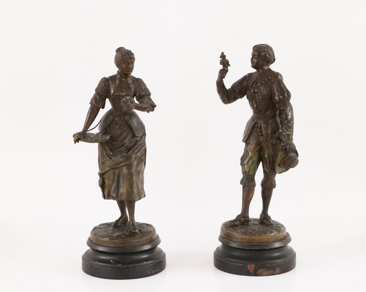 Skulpturer ett par, omkring år 1900