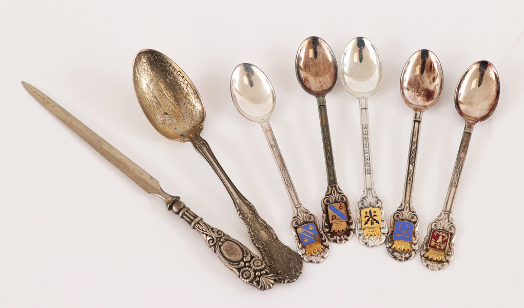 Silver 7 delar, bl.a. sterling