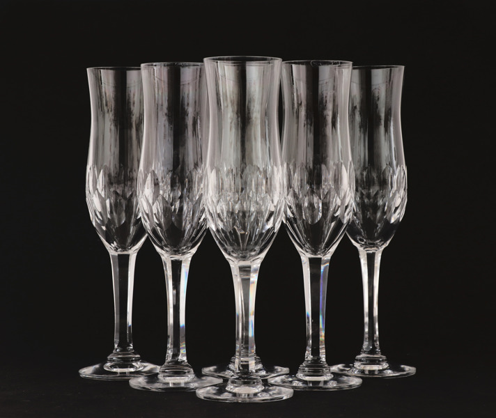 Champagneglas 6st, "Carl Gustaf", Sigurd Persson för Kosta