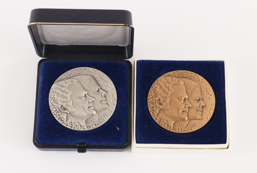 Medaljer 2st, Carl XVI Gustaf & Silvia 