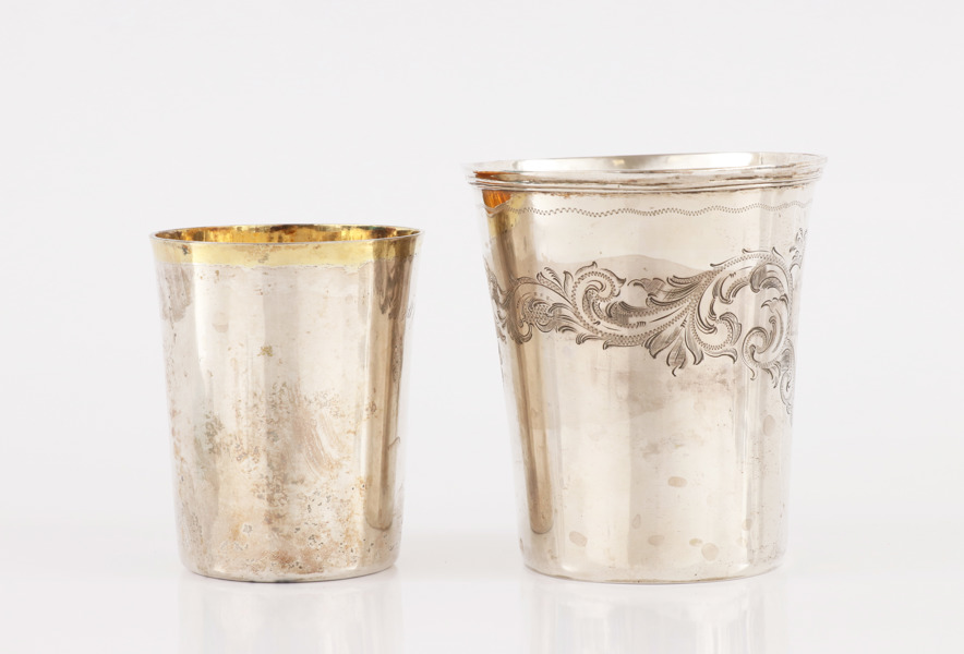 Bägare 2st, silver, 1800-tal