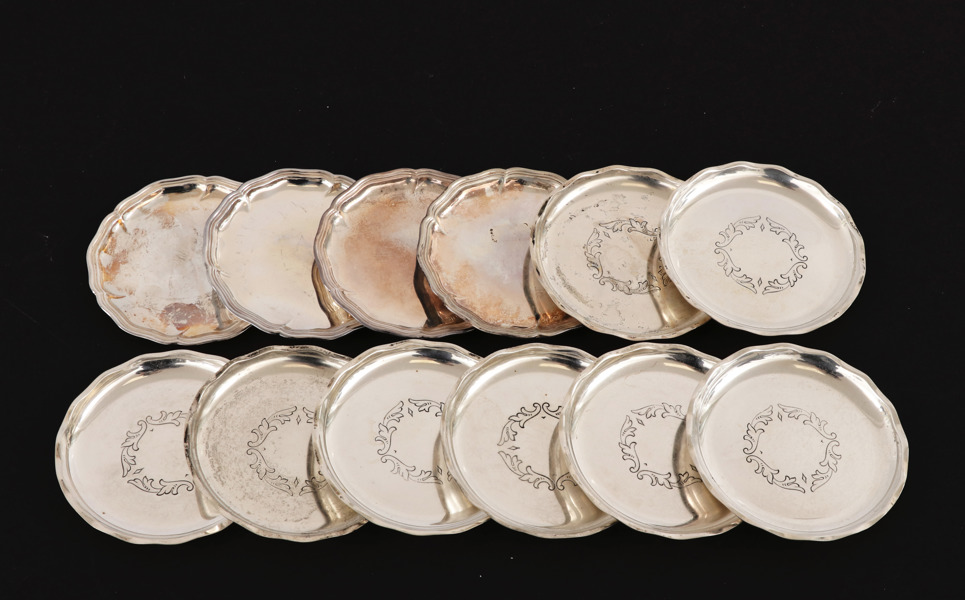 Coasters 8+4, silver, 1900-tal