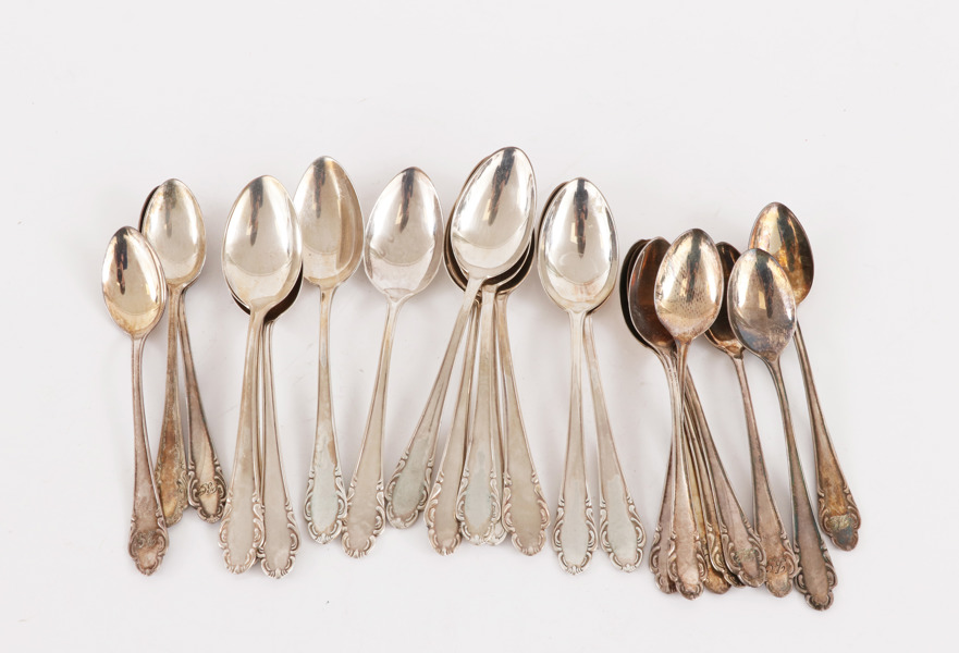 Kaffe- och moccaskedar 22st, silver, "Haga"