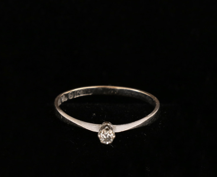 Enstensring i 18k vitguld