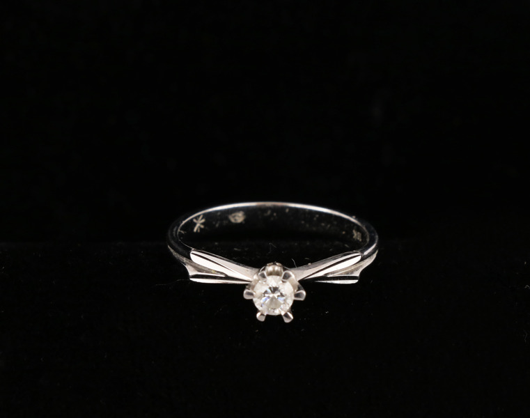 Enstensring i 18k vitguld