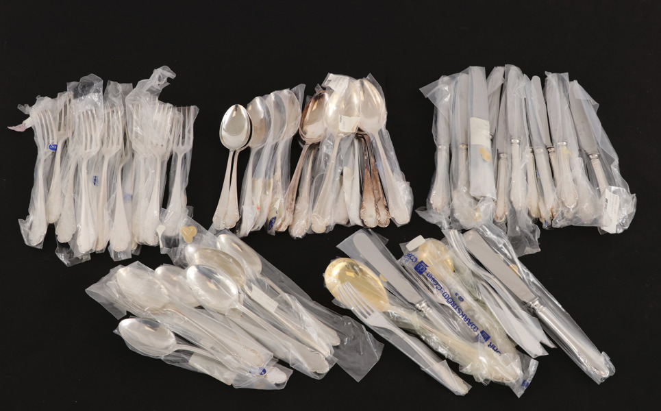 Bestickuppsättning, silver, "Haga", Mema