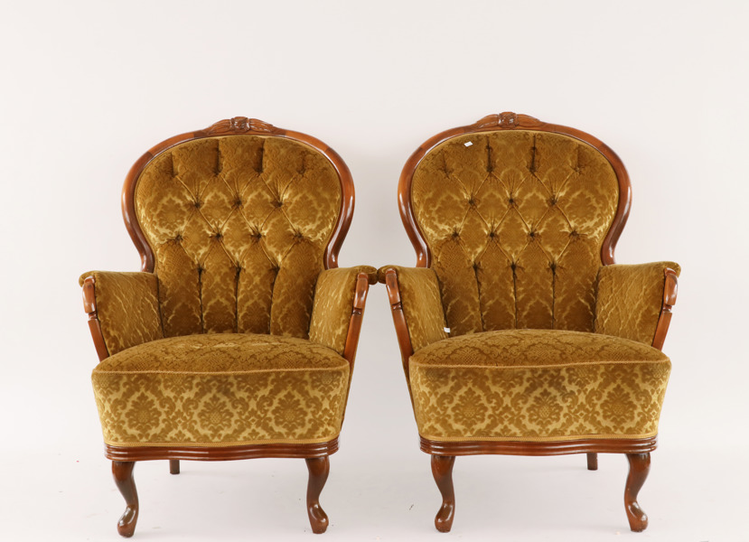Fåtöljer ett par, rokokostil, 1900-tal