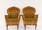 Fåtöljer ett par, rokokostil, 1900-tal
