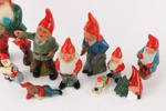 Tomtefigurer 10st, bl.a. omkring 1900-talets mitt