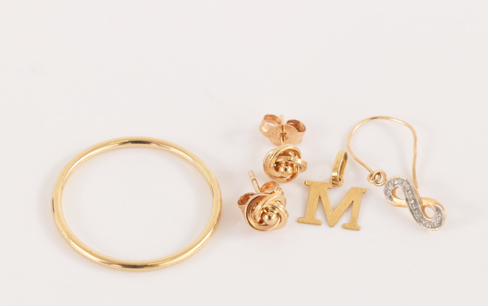 Smycken 5 delar, 18k