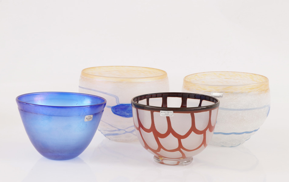 Skålar 4st, Bertil Vallien för Kosta