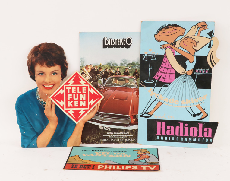 Reklamskyltar 4st, 1900-talets andra hälft