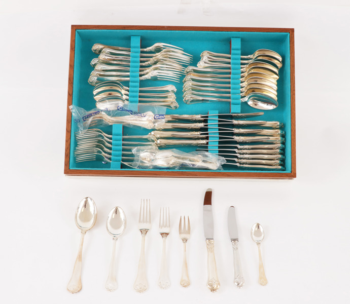 Bestickuppsättning 64 delar, silver, "Sachsisk", Cohr, Danmark