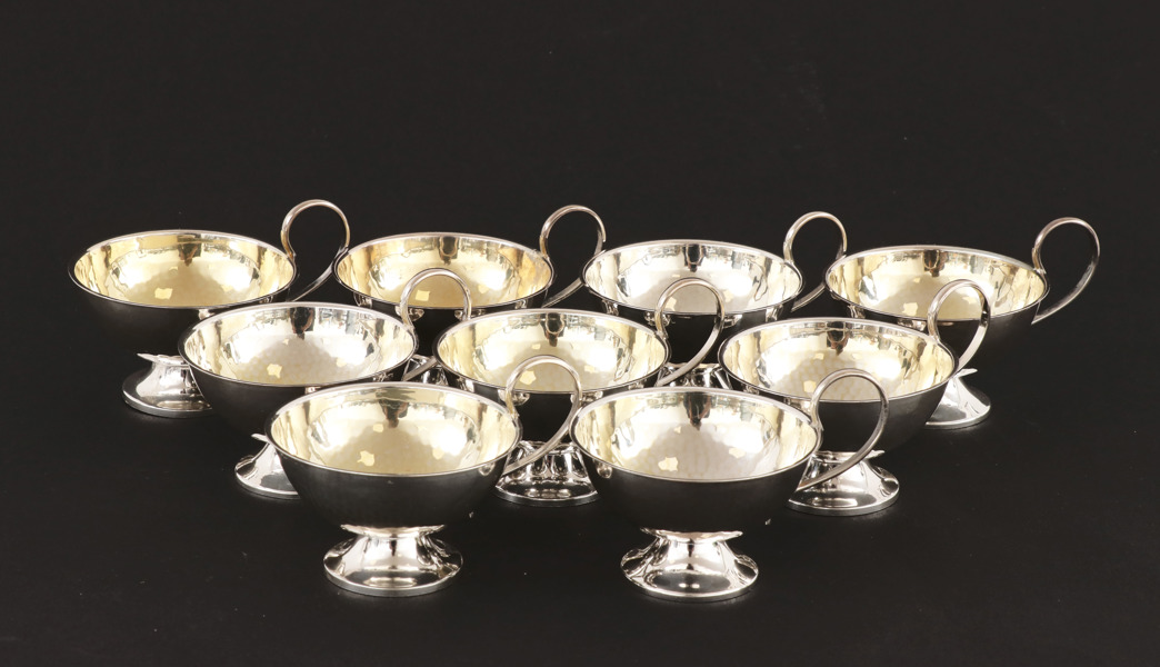 Punschmuggar 9st, silver, 1900-tal