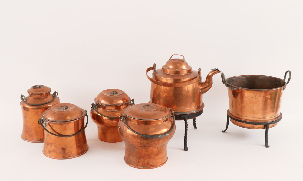 Kopparföremål 6st, 18/1900-tal