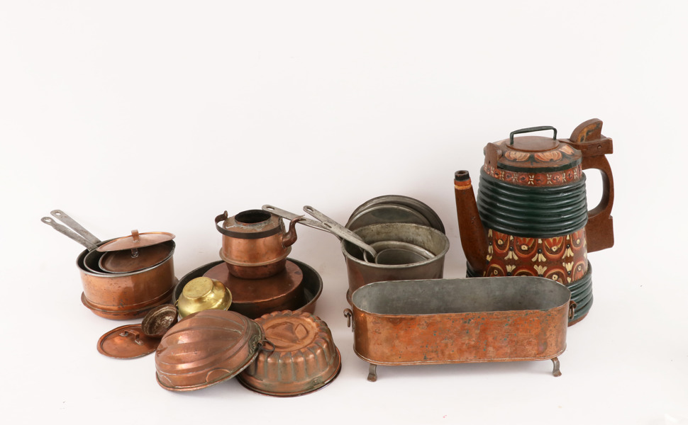 Parti metallföremål m.m. mestadels 18/1900-tal