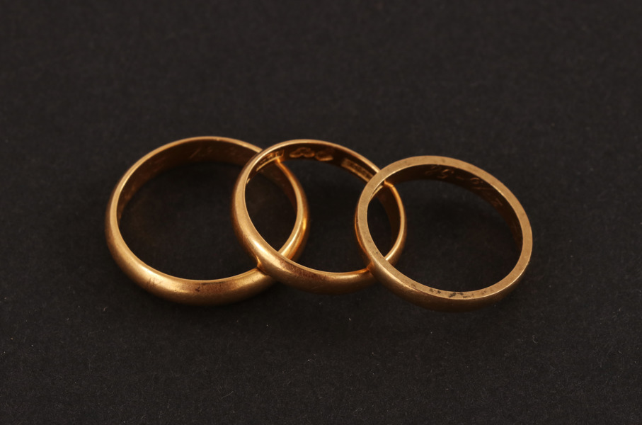 Ringar 3st, 18k