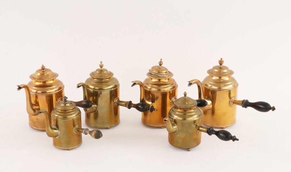 Kaffekannor 6st, 1800-tal