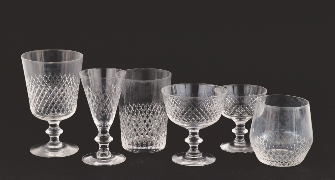 Glasservisdelar, "Diamant", Vicke Lindstrand för Kosta