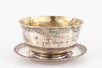 Såsskål med underfat, silver, Anders Lundqvist, Stockholm, 1821