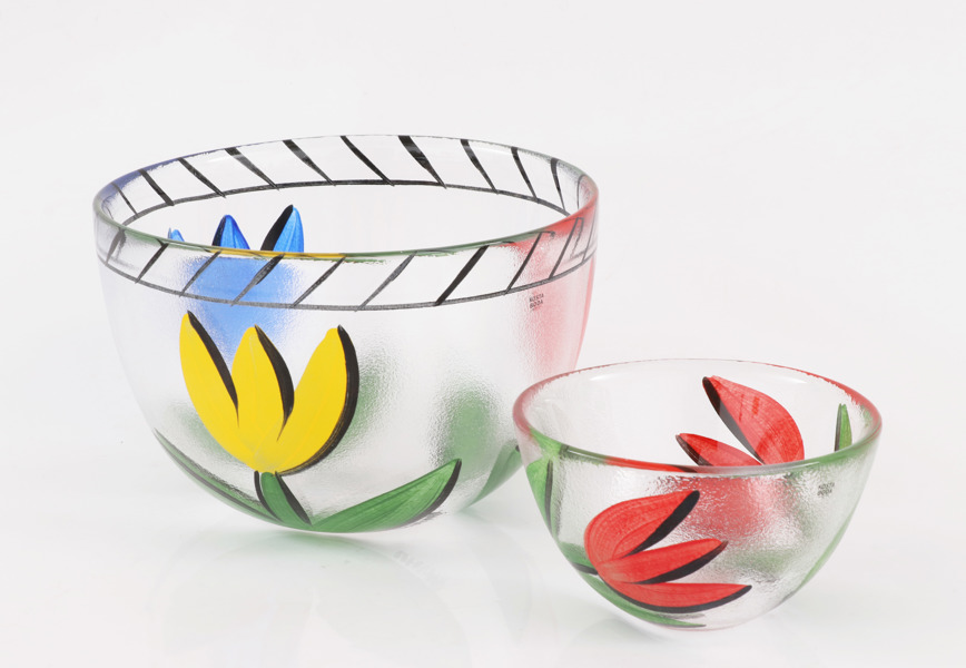 Skålar 2st, "Tulpan", Ulrica Hydman Vallien för Kosta Boda