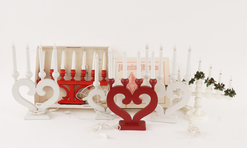 Elljusstakar 6st samt jämtstjärna, bl.a. Swing