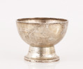 Skål på fot, silver, daterad 1926