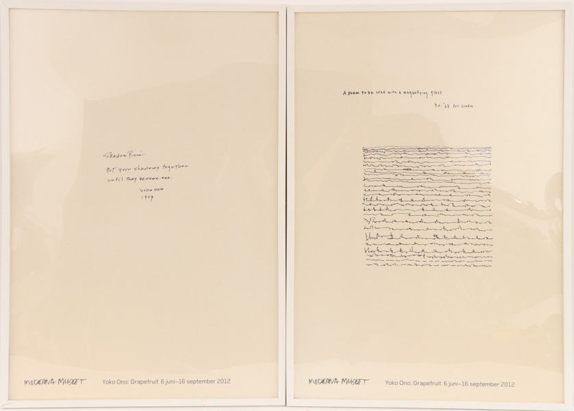 Utställningsaffischer 2st, Yoko Ono, Moderna Museet, 2012