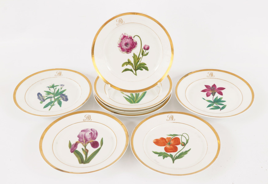 Tallrikar 8st, Edouard Honoré a Paris, Frankrike, 1800-talets första hälft