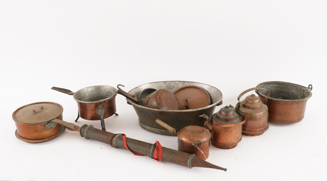 Parti kopparföremål, 18/1900-tal