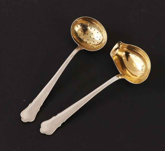 Serveringsbestick 2st, silver, "Chippendale", GAB