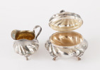 Gräddkanna och sockerskrin, sterlingsilver, rokokostil, 1900-tal