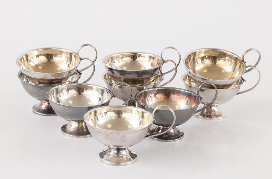 Punschmuggar 9st, silver, 1900-tal