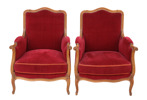 Fåtöljer ett par, rokokostil, 1900-talets första hälft