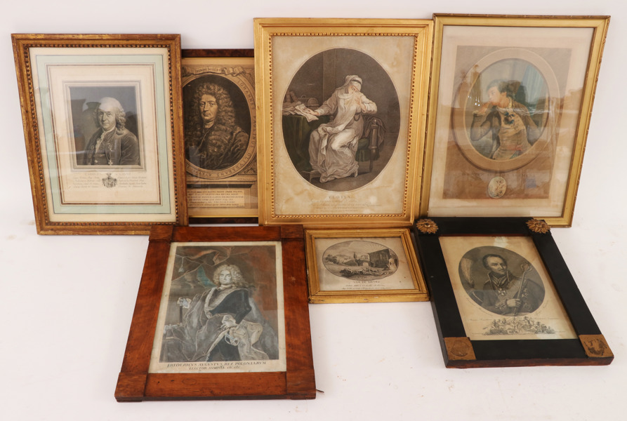 Grafik och kopparstick 6 delar, bl.a. 1700-tal