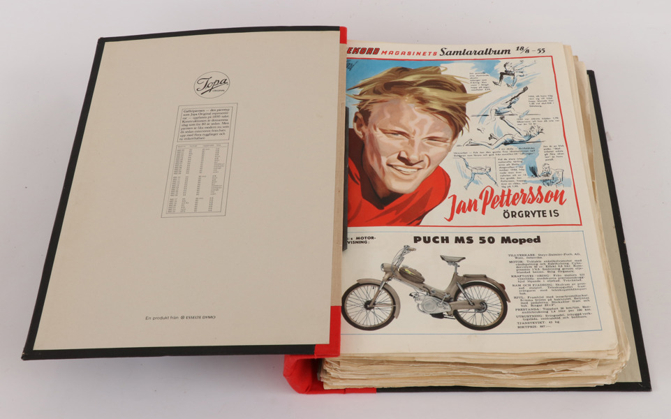 Pärm med samlarbilder från "Rekordmagasinet"