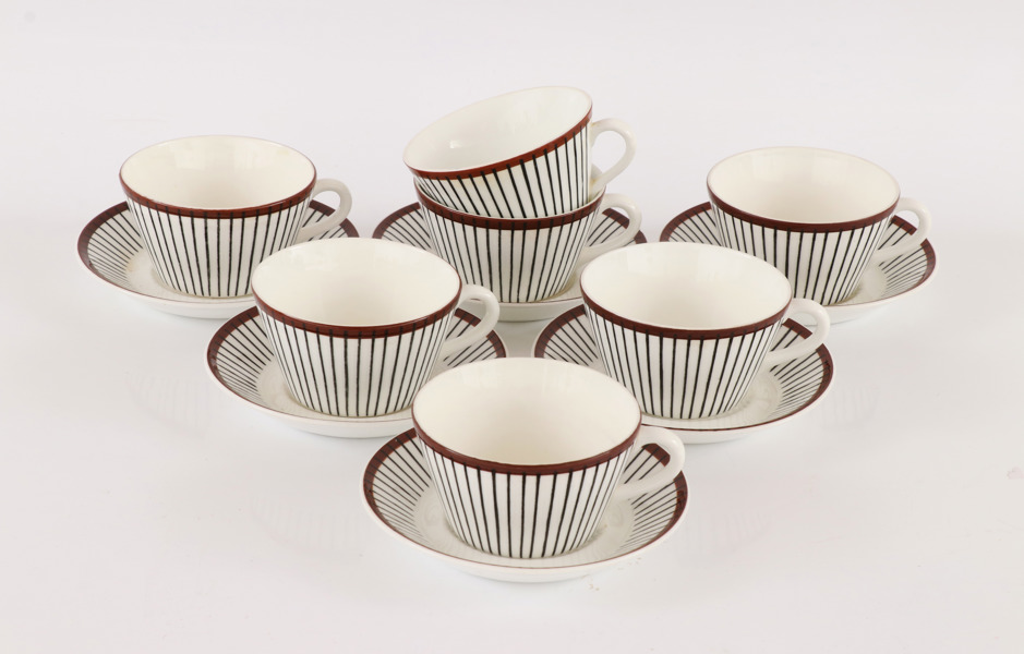 Teservisdelar, "Spisa Ribb", Stig Lindberg för Gustavsberg