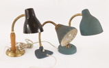 Bordslampor 3st, bl.a. Eric Wärnå, 1950-tal