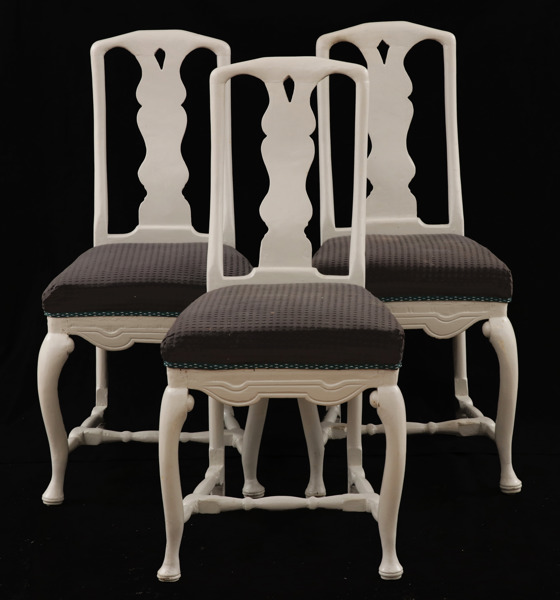 Stolar 3st, senbarock, 1700-tal