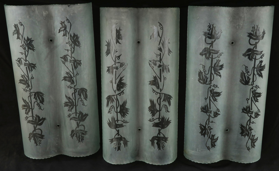 Skärmar till vägglampor 3st, 1900-talets första hälft