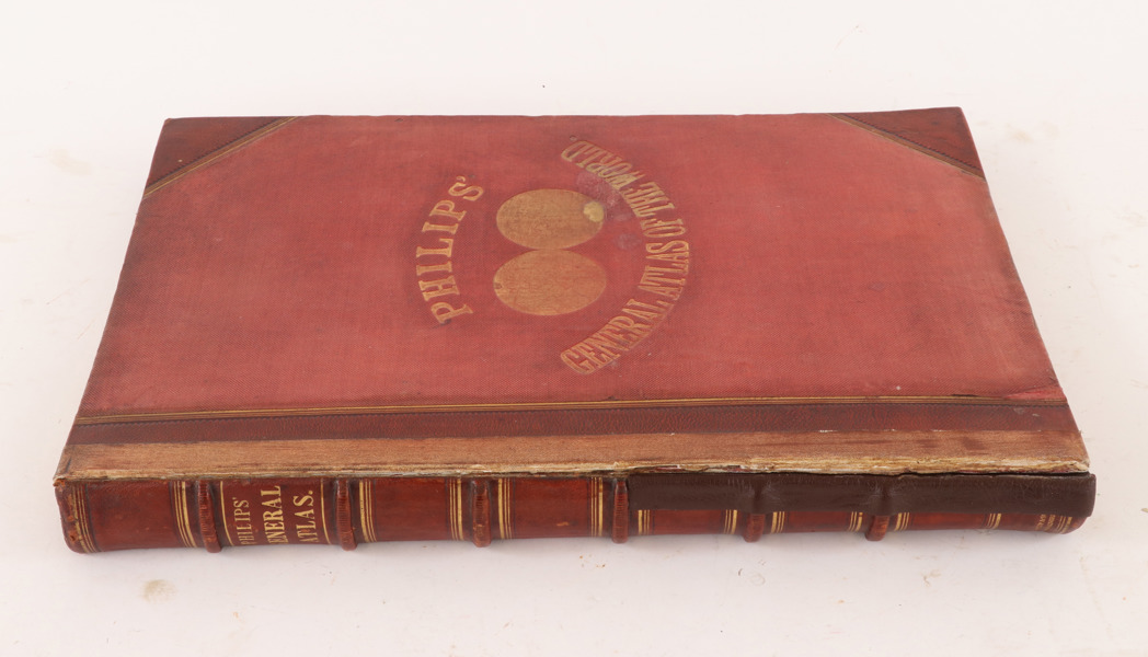 Bok, "Philips General Atlas of the World", tryckt 1875