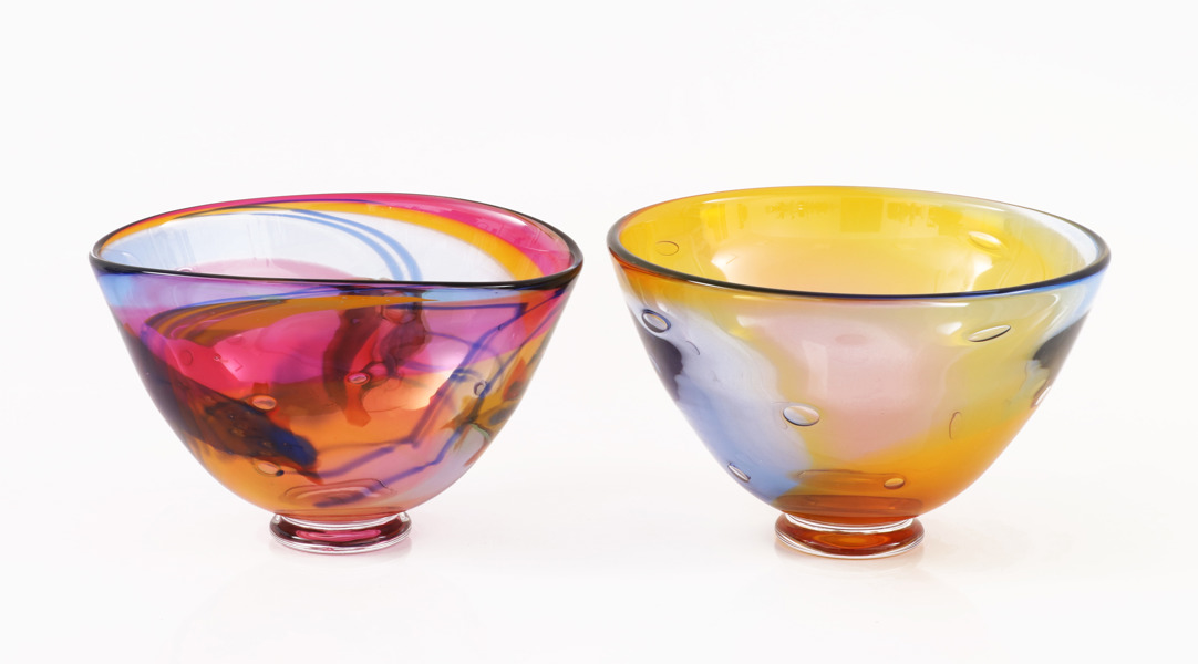 Skålar 2st, Ulf Johansson för Ulfhyttans Glasbruk