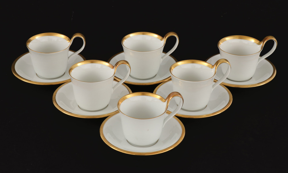 Kaffekoppar 6st, "Golden Sun", Sigvard Bernadotte för Bing & Gröndahl