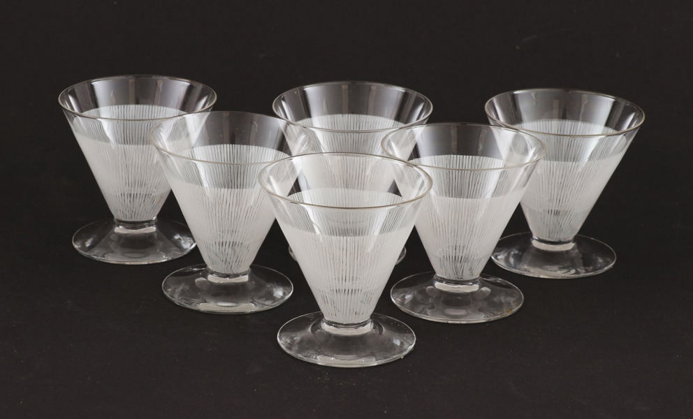 Glas på fot 6st, "Party", Bengt Orup för Johansfors