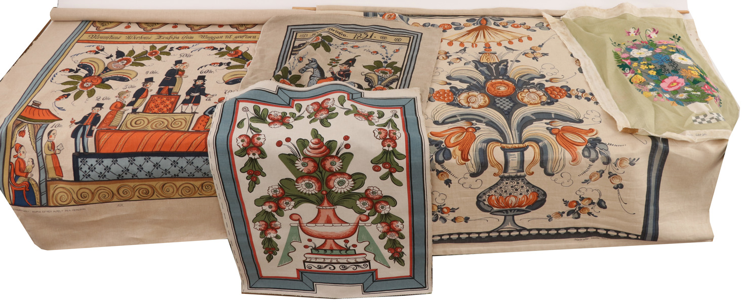 Textila handtryck 5st, mestadels Jobs, Leksand