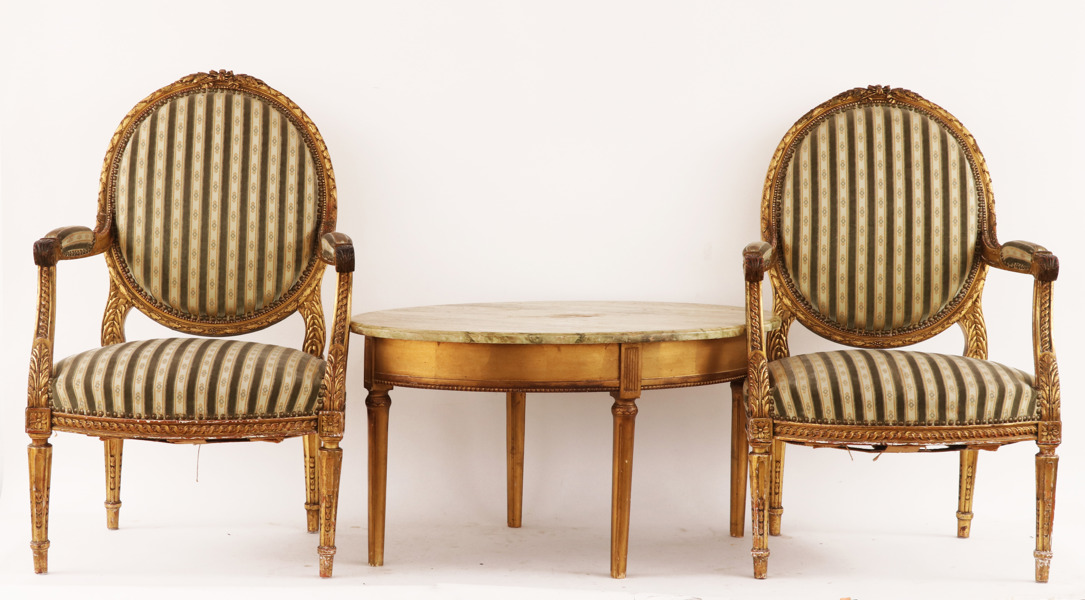 Salongsmöbel 3 delar, gustaviansk stil, 18/1900-tal