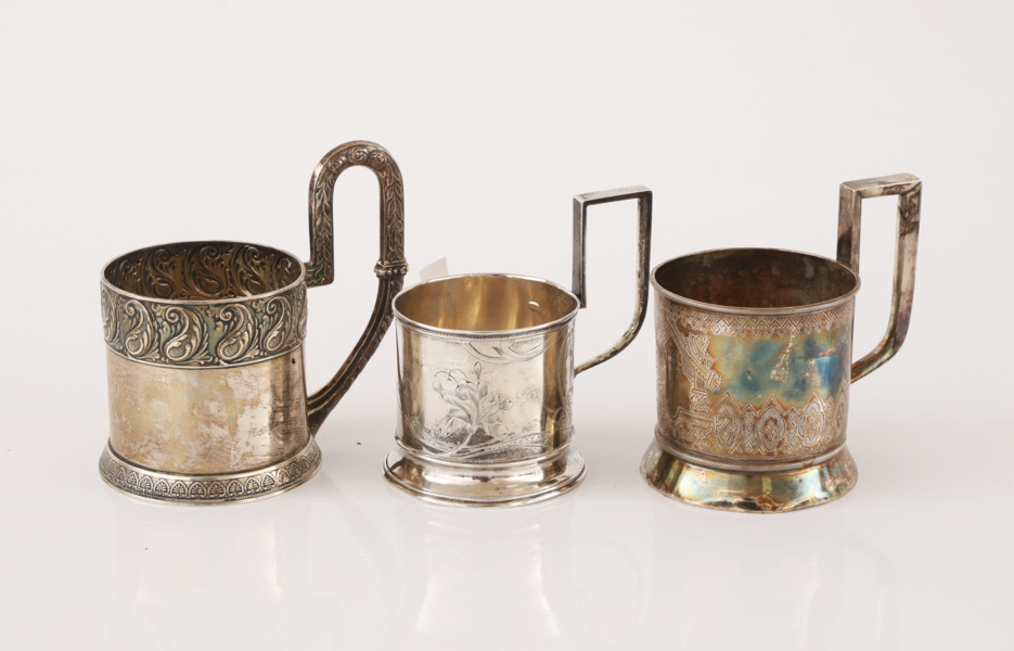 Teglashållare 3st, silver, Ryssland, 1900-talets första del