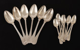 Matskedar 8st, silver, "Svensk Spets", 1900-tal